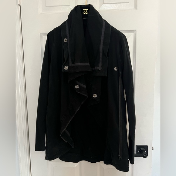 Lululemon Method Wrap Asymmetrical Zip Jacket Black Womens Rare Yoga Size 10 - Picture 2 of 10